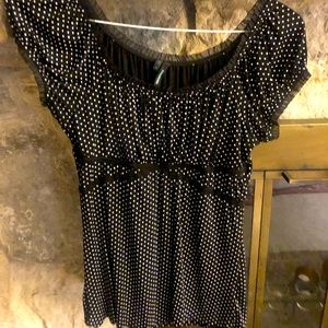 Delicate polka dot top. Very flattering!